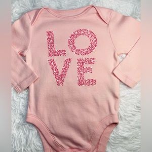 Baby Girls PINK LOVE Long sleeve Onesie | 6-12 months